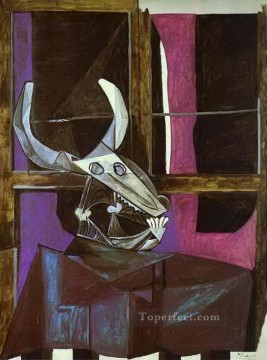 skull Painting - Still Life with Steers Skull 1942 Pablo Picasso